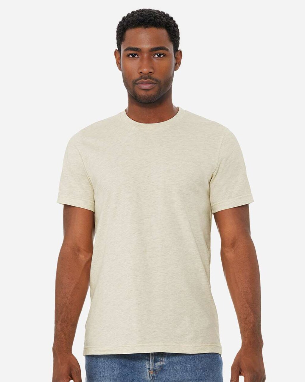 BELLA + CANVAS CVC Short Sleeve Crewneck Jersey T-Shirt for Casual Layering & Custom Print Essential Tee